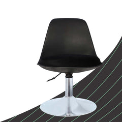 Heart Home Revolving Curvy Mini Bar Stool Chair for Kitchen with Leather Seat & 360 Swivel | 20 inch Height Adjustable Kiddle Food & Study Chair for Baby | Kids Counter Stools | Black