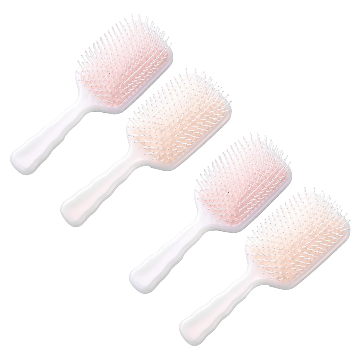 Kuber Industries Hair Brush | Flexible Bristles Brush | Hair Brush with Paddle | Straightens & Detangles Hair Brush | Suitable For All Hair Types | Hair Brush Styling Hair | Set of 4 | Beige & Pink