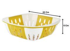 Heart Home Medium Multi-Purpose Plastic Storage Baskets for Fruits Vegetables and Kitchen Fridge Dining Table- Pack of 4 (Brown & Green & Blue & Pink)-HS42HEARTH25338