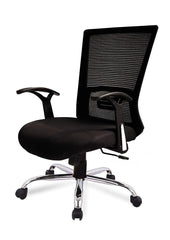 Kuber Industries Ergonomic Office Chairs for Work From Home | Comes with Manual Height Adjustable, Armrest & 2D Lumbar Support | Comfy Study Chair for Students with Wheels | Black