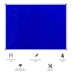Kuber Industries- Pin-Up Board- 1.5 x 2 Feet-Pack of 6 (Blue)