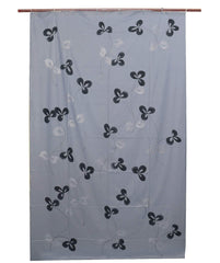 Kuber Industries Floral Design 7 Feet Shower Curtain with 8 Hooks (Grey)-CTKTC030384