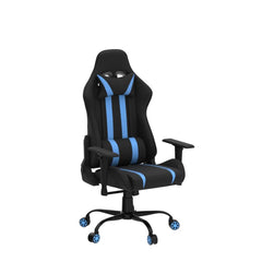 Kuber Industries Ergonomic Office Chairs for Work From Home | Comes with Manual Height Adjustable, Armrest, Headrest & 2D Lumbar Support | Comfy Study Chair for Students with Wheels | Black & Blue