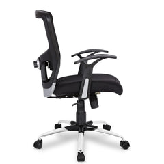 Kuber Industries Ergonomic Office Chairs for Work From Home | Comes with Manual Height Adjustable, Armrest & 2D Lumbar Support | Comfy Study Chair for Students with Wheels | Black