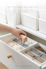 Kuber Industries Cloth Storage Box 10 Compartment with Lid|Wardrobe Organizer For clothes-Pack of 6 (White)