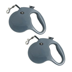 Kuber Industries Retractable Dog Leash|One Button Break with Safety Lock|Automatic & Non-Slip Handle|WINDOG-1092|Soft Padded Handle for Comfort Grip|Pet Training & Walking Accessory|Grey (Pack of 2)