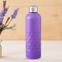 Kuber Industries Pack of 5 Vacuum Insulated Water Bottle | Stainless Steel Sipper Bottle with Handle | Hot & Cold Water Bottle | Leakproof, BPA Free, Rustproof | 750 ML | Purple