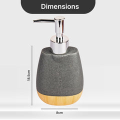 Homestic Premium Polyresin Liquid Soap Dispenser | 250ml | Modern Stylish Kitchen Office Bathroom Dispenser for Kitchen | Non Fragile | Scratch Proof | Moisture Resistant | Natural Grey Color