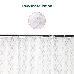 Homestic Soft Texture Bath Curtain|Natural Drape Waterproof Shower Curtain 6 Feet|Silver