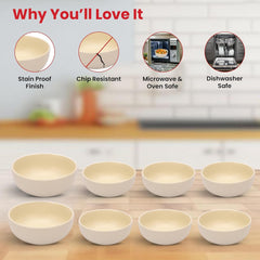 Kuber Industries 20 Pcs Ceramic Dinner Set | Dishwasher & Microwave Safe | Crockery Set for Dining & Gifting | 6 Pcs Full Plates & 6 Pcs Half Plate & 2 Pcs Serving Bowl & 6 Pcs Bowl | Cream
