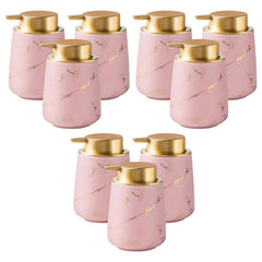 Kuber Industries Liquid Soap Dispenser | Handwash Soap Dispenser | Soap Dispenser for Wash Basin | Shampoo Dispenser Bottle | Bathroom Dispenser Bottle | 9 Piece | Pack of 3 | 400 ml | ZX010PK | Pink