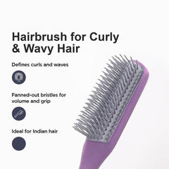 Kuber Industries Hair Brush | Flexible Bristles Brush | Hair Brush with Paddle | Straightens & Detangles Hair Brush | Suitable For All Hair Types | Hair Brush Styling Hair | Set of 6 | Black & Purple