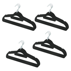 Kuber IndustriesVelvet Cloth Hanger Set of 20 With Chromed Plated Steel Hook (Black)