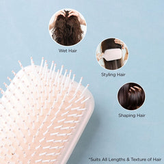Kuber Industries Hair Brush | Bristles Brush | Hair Brush with Paddle | Detangles Hair Brush | Suitable For All Hair Types | Hair Brush Styling Hair | Pack of 5 | XH45BGE | Beige