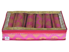 Heart Home Bareque Seamless Design Laminated 6 Rod Box, Organizer For Bangle, Watches, Bracelets, Jewellery With Tranasparent Top (Pink)-47HH0454
