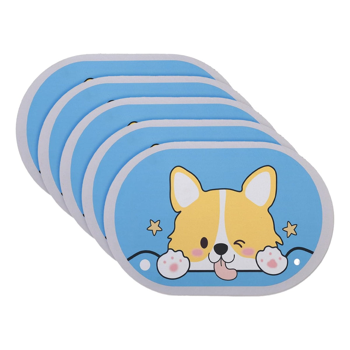 Kuber Industries Bath Mat | PVC Bathroom Mat | Shower Bath Mat | Floor Tub Mat | Diatom Mud Oval Mat | Anti-Skid Shower Bathroom Mat | CF-220818 |Pack of 5| Blue