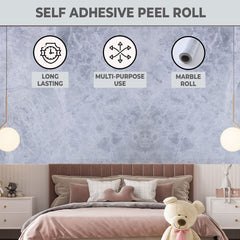 Kuber Industries Marble Design Wall Sticker for Walls | Marble Pattern| Easy to Peel, Stick & Remove DIY Wallpaper | Suitable on All Walls | Pack of 5 Roll,60 cm x 500 cm