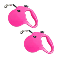 Kuber Industries Retractable Dog Leash|One Button Break with Safety Lock|Automatic & Non-Slip Handle|WINDOG-1092|Soft Padded Handle for Comfort Grip|Pet Training & Walking Accessory|Red (Pack of 2)