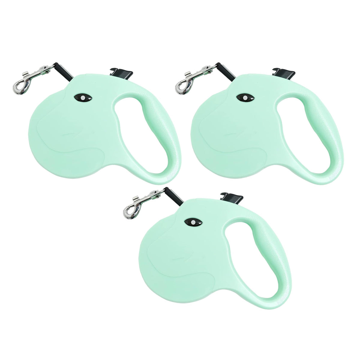Kuber Industries Retractable Dog Leash|One Button Break with Safety Lock|Automatic & Non-Slip Handle|WINDOG-1092|Soft Padded Handle for Comfort Grip|Pet Training & Walking Accessory|Green (Pack of 3)