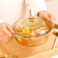 Urbane Home 1100ml Borosilicate Glass Casserole with Lid | Glass Bowl | Microwave & Dishwasher safe | Casserole for Biryani, Pulao, Halwa, Curries,Roti | Scratch resistant, BPA free | Transparent