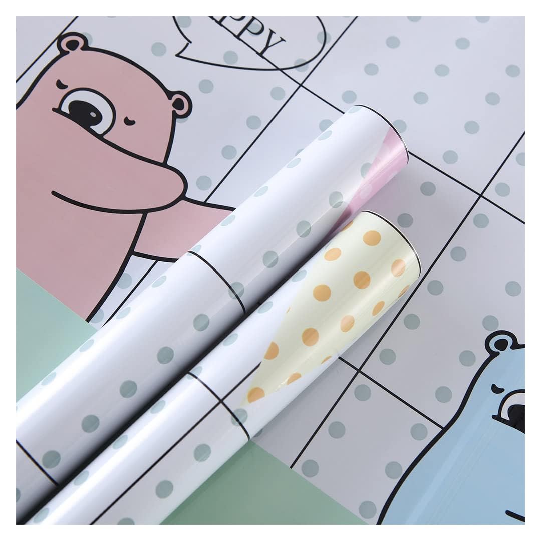 Kuber Industries PET Wallpaper for Walls Kid’s Room|Self-Adhesive, Oilproof, Heat Resistant and Waterproof I DIY Designer Wall Sticker I Set of 2 Rolls, 60cmx300cm (Pack of 5)