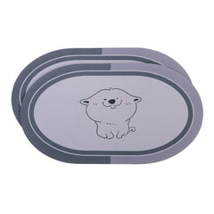 Kuber Industries Bath Mat | PVC Bathroom Mat | Shower Bath Mat | Floor Tub Mat | Diatom Mud Oval Mat | Anti-Skid Shower Bathroom Mat | CF-220804 |Pack of 2| Gray