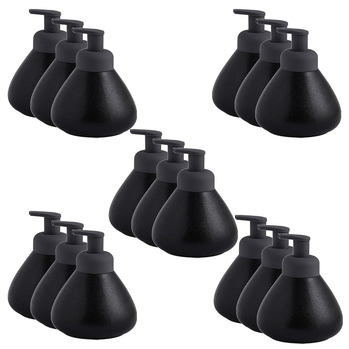 Kuber Industries Liquid Soap Dispenser | Handwash Soap Dispenser | Soap Dispenser for Wash Basin| Bathroom Dispenser Bottle | 15 Piece | Pack of 5 | 360 ml | JY00019 | Black