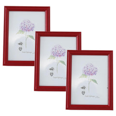Kuber Industries Photo Frame For Home Décor|Use Horizontal & Vertical|Crystal Clear Glass|Perfect For Home, Office And Shop "16.7x21.8CM"-Pack of 3 (Red)