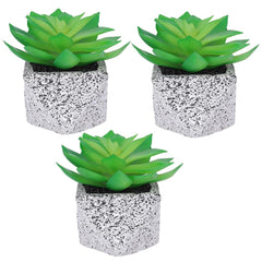 Kuber Industries Artificial Plants for Home Décor|Natural Looking Indoor Fake Plants with Pot|Artificial Flowers for Decoration-Pack of 3 (Green)