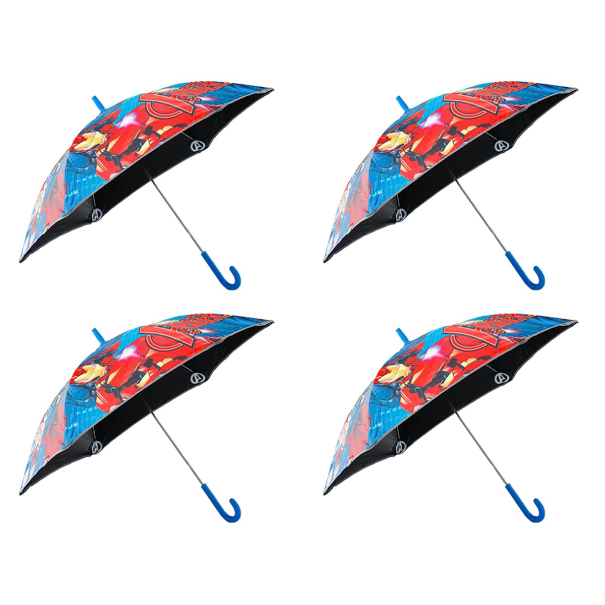 Kuber Industries Marvel Avangers Print Umbrella For Kids|Automatic Umbrella For Rain (Multi) (Pack Of 4)