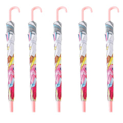 Kuber Industries Disney Princess Print Umbrella For Kids|Automatic Umbrella For Rain-Pack of 5 (Multi)