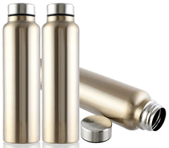 Kuber Industries Eagle Stainless Steel 3 Pieces Fridge Water Bottle/Refrigerator Bottle/Thunder, 1000 ML (Brown)-CTKTC043575