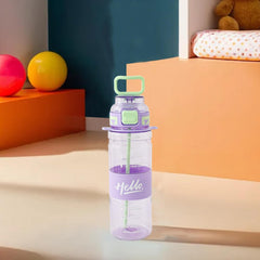 Kuber Industries Pack of 3 Kids Water Bottle With Straw |Sipper Water Bottle For Kids Boys Girls| Water Bottle with Locking Flip Lid | 800 ml |Purple | SYZ-7740A