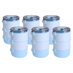 Kuber Industries Insulated Lunch Box with 3 Compartments|100% BPA Free, Food Grade ABS Plastic|Leakproof & Spill Proof|Dishwasher & Microwave Safe Lunch Box|3000 ML|HX0035097|Blue (Pack of 6)