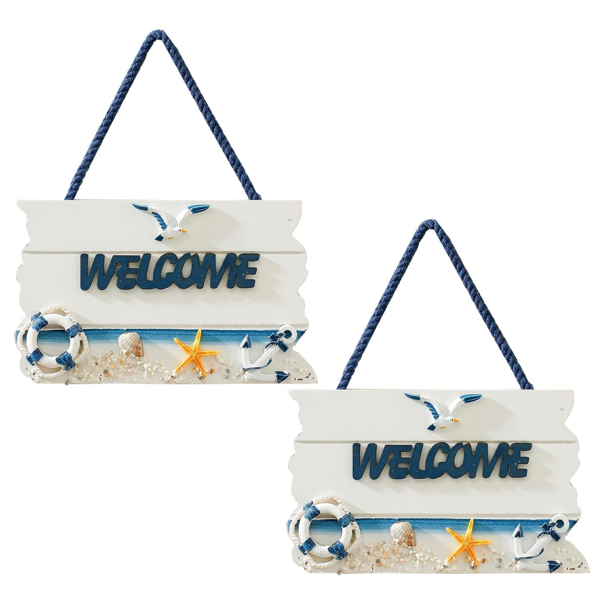 Kuber Industries Door Decor Panel|Wall Hanging Wooden Frame Board-Pack of 2 (White)