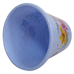 Kuber Industries Plastic Open-Top Exclusive Virgin Floral Dustbin/Garbage Bin, 5 L, Blue-CTKTC21370