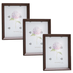 Kuber Industries Photo Frame For Home D?cor|Use Horizontal & Vertical|Crystal Clear Glass|Perfect For Home, Office And Shop "16.7x21.8CM"-Pack of 3 (Brown)