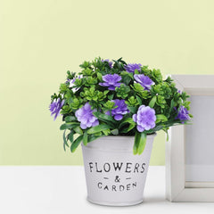 Kuber Industries Artificial Plants for Home Décor|Natural Looking Indoor Fake Plants with Pot|Artificial Flowers for Decoration-Pack of 6 (Lavender)