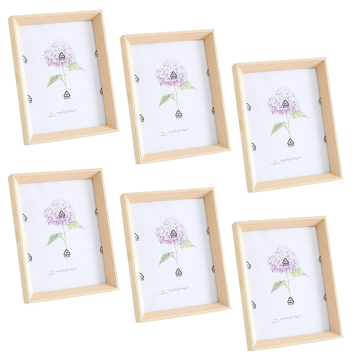 Kuber Industries Photo Frame For Home Décor|Use Horizontal & Vertical|Crystal Clear Glass|Perfect For Home, Office And Shop "16.7x21.8CM"-Pack of 6(Natural)