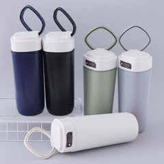 Heart Home Anti-Fall Insulated Coffee Tumbler with Suction Bottom | Leak-proof Stainless Steel Tumbler | Coffee Tumbler with Lid and Handle | 480 ML | Dark Blue