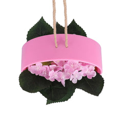 Kuber Industries Hanging Artificial Plants for Home D?cor|Natural Looking Indoor Fake Plants with Pot|Artificial Flowers for Decoration-Pack of 5 (Pink)