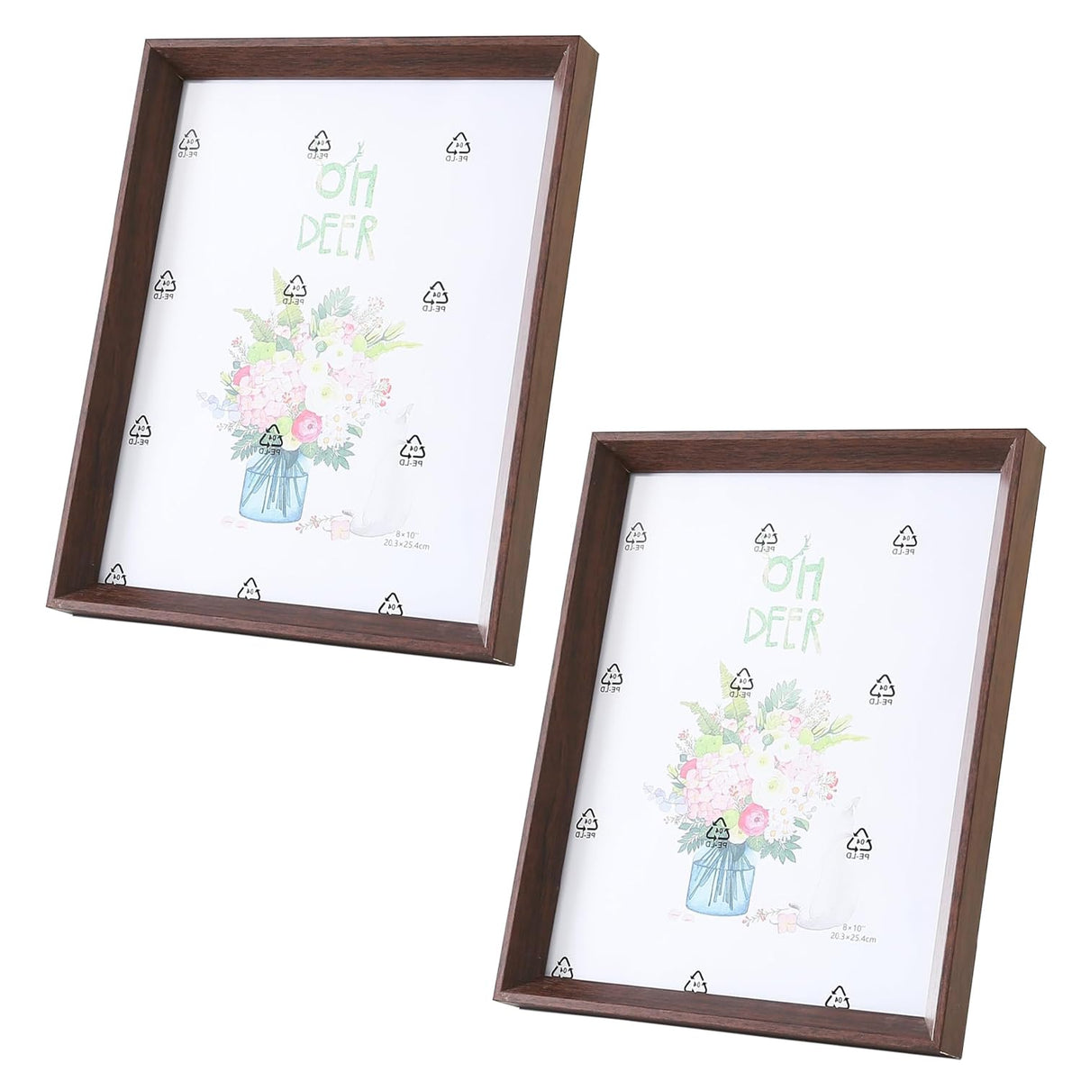 Kuber Industries Photo Frame For Home Décor|Use Horizontal & Vertical|Crystal Clear Glass|Perfect For Home, Office And Shop "21.8x26.9CM"-Pack of 2 (Brown)