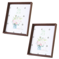 Kuber Industries Photo Frame For Home Décor|Use Horizontal & Vertical|Crystal Clear Glass|Perfect For Home, Office And Shop "21.8x26.9CM"-Pack of 2 (Brown)