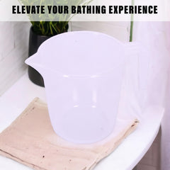 Heart Home Bathroom Mug | Plastic Bath Mug for Bathroom | Bath Mug | Mug for Bathroom | Mug for Toilet | Washroom Jug | 111 Bath Mug | 1 LTR | Pack of 5 | Transparent
