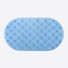 Kuber Industries Bath Mat | PVC Bathroom Mat | Shower Bath Mat | Floor Tub Mat | Bathroom Oval Mud Mat | Anti-Skid Shower Bathroom Mat | Q-01A | Blue