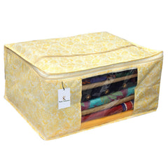 Kuber Industries 4 Piece Non Woven Saree Cover Set, Gold (SCY02), Standard