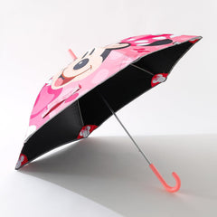 Kuber Industries Disney Minnie Print Umbrella For Kids|Automatic Umbrella For Rain-Pack of 6 (Pink)