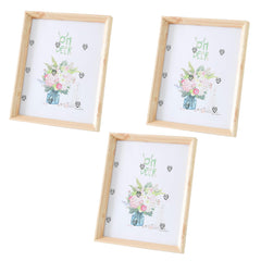 Kuber Industries Photo Frame For Home D�cor|Use Horizontal & Vertical|Crystal Clear Glass|Perfect For Home, Office And Shop "21.8x26.9CM"-Pack of 3 (Natural)