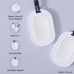 Homestic Wax Air Wardrobe Freshener | Pack of 2 | White- Cologne Fragrance | 45g Each -Lasts Up to 6 Months | Air Freshener for Home Drawer Closet Cars Wardrobe | Natural and Eco Friendly