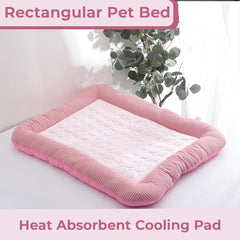 Kuber Industries Rectangular Dog & Cat Bed|Yarn Dyed Oxford Cloth|Nylon and Polyester with Cotton Filling|Self-Cooling Bed for Dog & Cat|Small Light-Weight & Durable Dog Bed|ZQCJ005P-M|Pack of 5|Pink